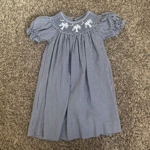 Carolina Baby Navy/white Check smocked dress